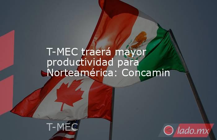 T-MEC traerá mayor productividad para Norteamérica: Concamin. Noticias en tiempo real