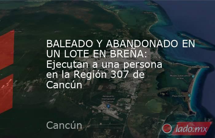 BALEADO Y ABANDONADO EN UN LOTE EN BREÑA: Ejecutan a una persona en la Región 307 de Cancún. Noticias en tiempo real