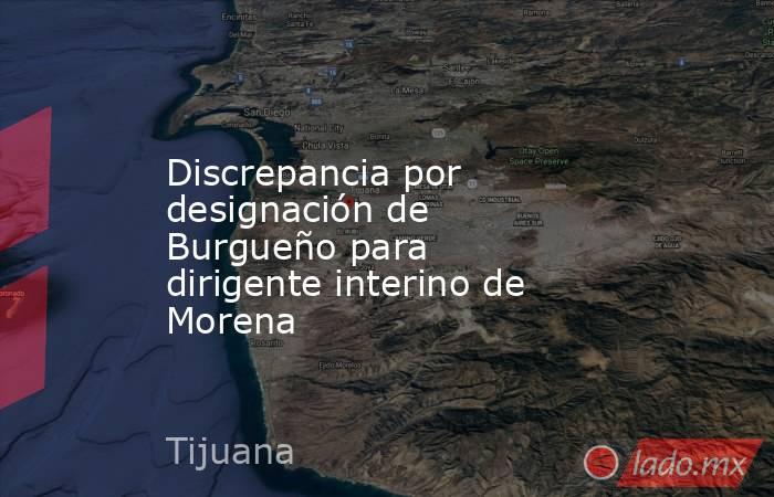 Discrepancia por designación de Burgueño para dirigente interino de Morena. Noticias en tiempo real