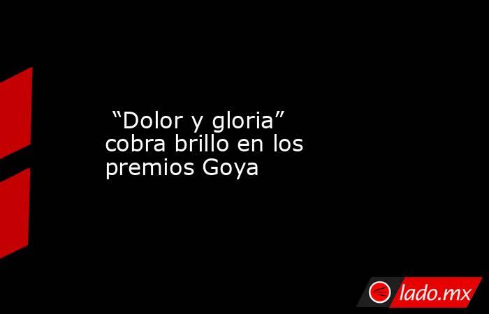  “Dolor y gloria” cobra brillo en los premios Goya. Noticias en tiempo real