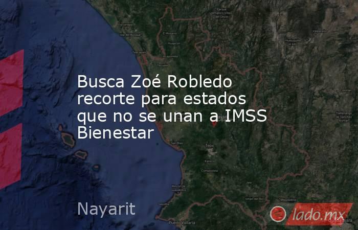 Busca Zoé Robledo recorte para estados que no se unan a IMSS Bienestar. Noticias en tiempo real