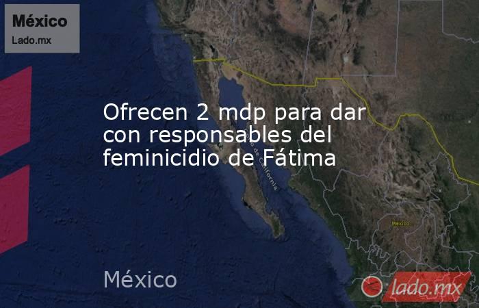 Ofrecen 2 mdp para dar con responsables del feminicidio de Fátima. Noticias en tiempo real