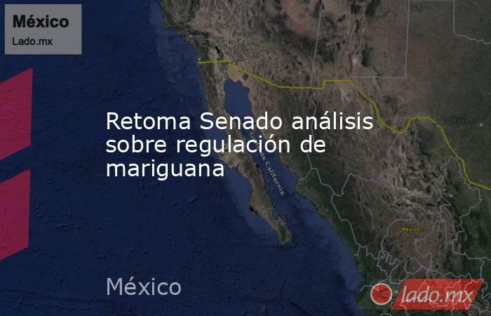 Retoma Senado análisis sobre regulación de mariguana. Noticias en tiempo real