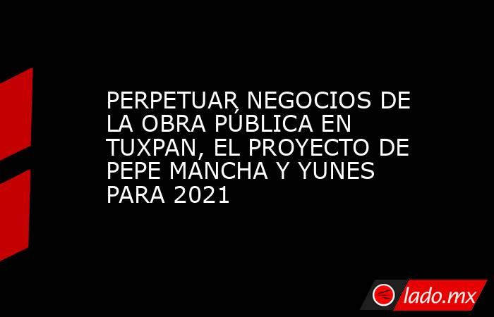 PERPETUAR NEGOCIOS DE LA OBRA PÚBLICA EN TUXPAN, EL PROYECTO DE PEPE MANCHA Y YUNES PARA 2021. Noticias en tiempo real