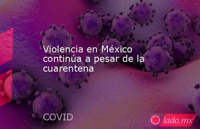 Violencia en México continúa a pesar de la cuarentena. Noticias en tiempo real