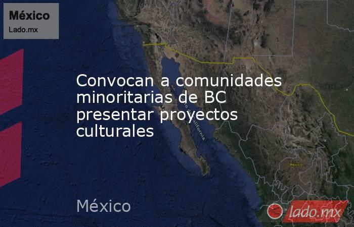 Convocan a comunidades minoritarias de BC presentar proyectos culturales. Noticias en tiempo real
