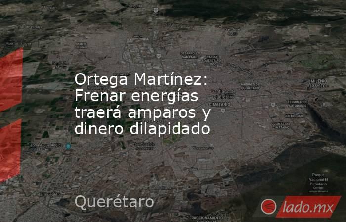 Ortega Martínez: Frenar energías traerá amparos y dinero dilapidado. Noticias en tiempo real