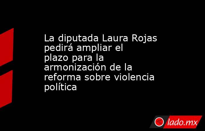 La diputada Laura Rojas pedirá ampliar el plazo para la armonización de la reforma sobre violencia política. Noticias en tiempo real