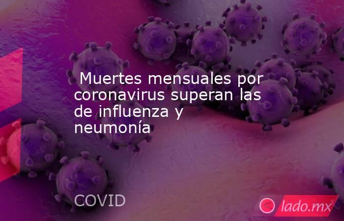 Muertes mensuales por coronavirus superan las de influenza y neumonía. Noticias en tiempo real