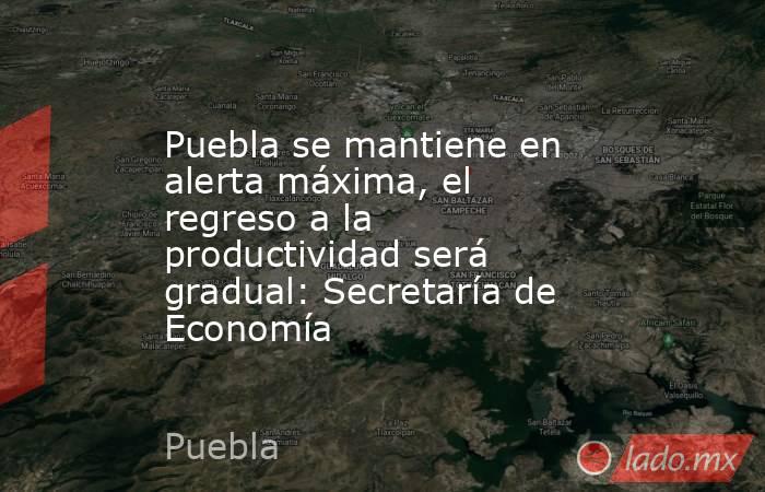 Puebla se mantiene en alerta máxima, el regreso a la productividad será gradual: Secretaría de Economía. Noticias en tiempo real