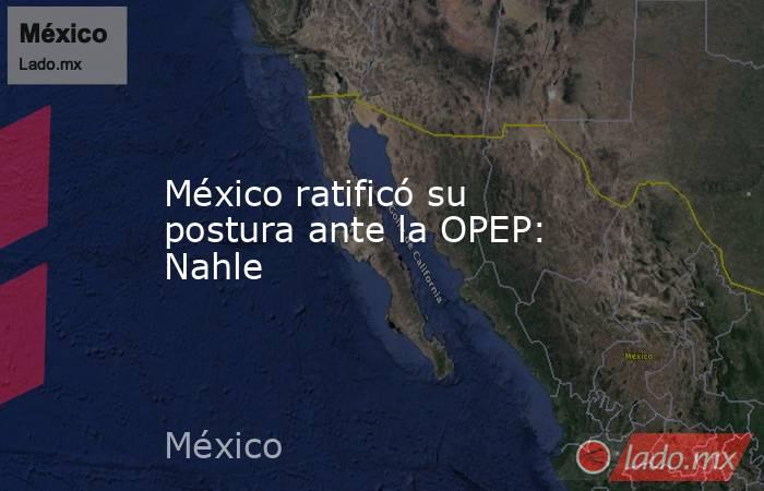 México ratificó su postura ante la OPEP: Nahle. Noticias en tiempo real