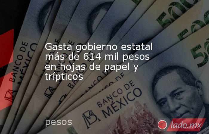 Gasta gobierno estatal más de 614 mil pesos en hojas de papel y trípticos. Noticias en tiempo real