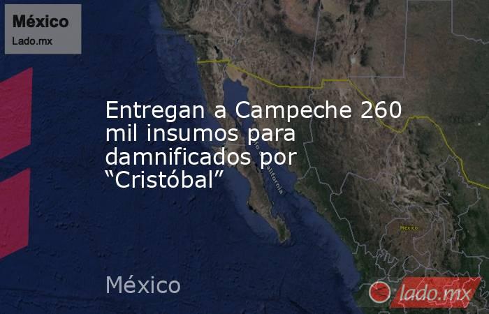 Entregan a Campeche 260 mil insumos para damnificados por “Cristóbal”. Noticias en tiempo real