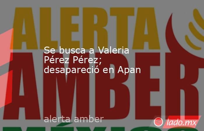 Se busca a Valeria Pérez Pérez; desapareció en Apan. Noticias en tiempo real