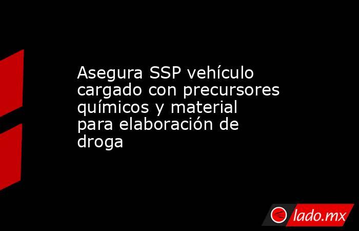 Asegura SSP vehículo cargado con precursores químicos y material para elaboración de droga . Noticias en tiempo real