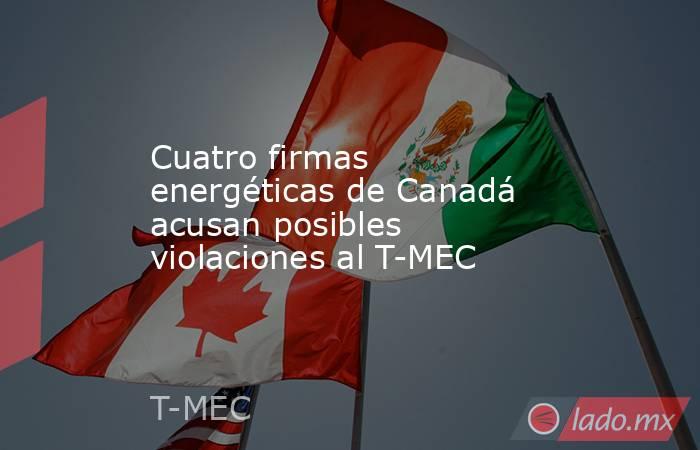 Cuatro firmas energéticas de Canadá acusan posibles violaciones al T-MEC. Noticias en tiempo real