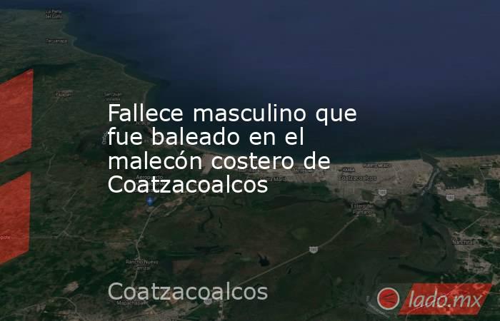 Fallece masculino que fue baleado en el malecón costero de Coatzacoalcos. Noticias en tiempo real