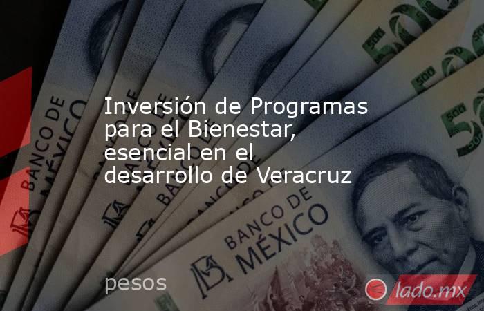 Inversión de Programas para el Bienestar, esencial en el desarrollo de Veracruz. Noticias en tiempo real