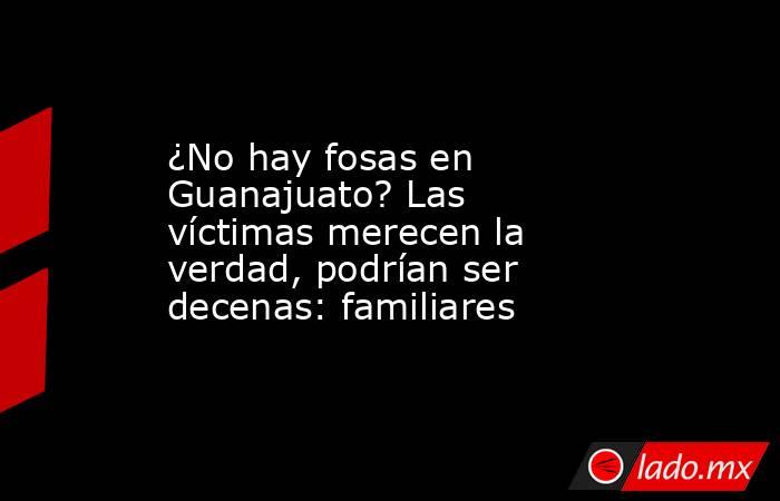 ¿No hay fosas en Guanajuato? Las víctimas merecen la verdad, podrían ser decenas: familiares. Noticias en tiempo real
