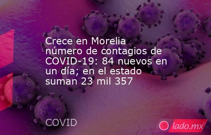 Crece en Morelia número de contagios de COVID-19: 84 nuevos en un día; en el estado suman 23 mil 357. Noticias en tiempo real
