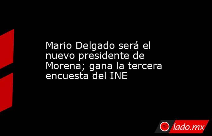 Mario Delgado será el nuevo presidente de Morena; gana la tercera encuesta del INE. Noticias en tiempo real