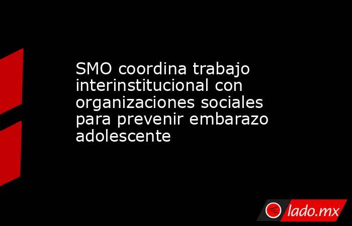 SMO coordina trabajo interinstitucional con organizaciones sociales para prevenir embarazo adolescente. Noticias en tiempo real