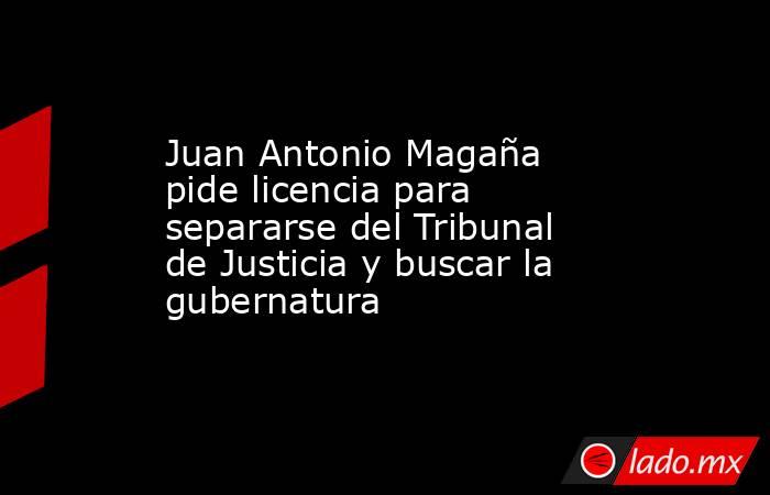 Juan Antonio Magaña pide licencia para separarse del Tribunal de Justicia y buscar la gubernatura. Noticias en tiempo real