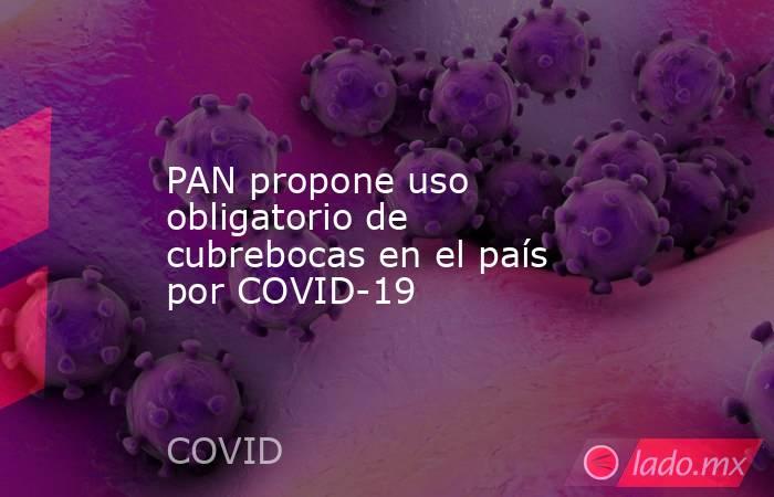 PAN propone uso obligatorio de cubrebocas en el país por COVID-19. Noticias en tiempo real