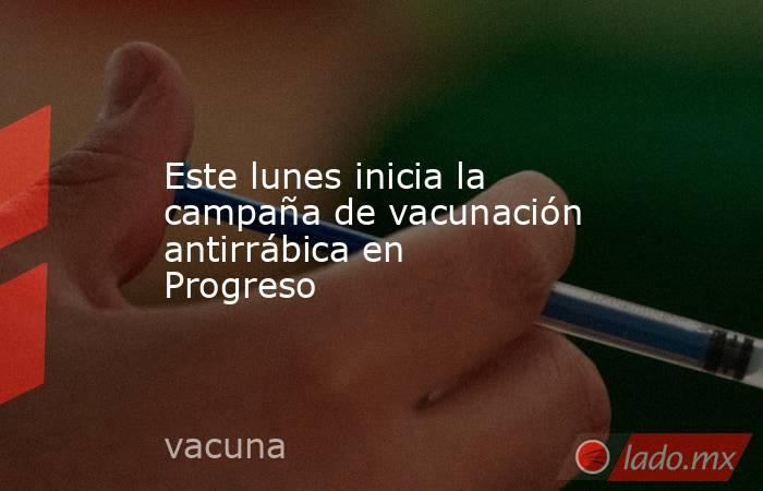 Este lunes inicia la campaña de vacunación antirrábica en Progreso. Noticias en tiempo real