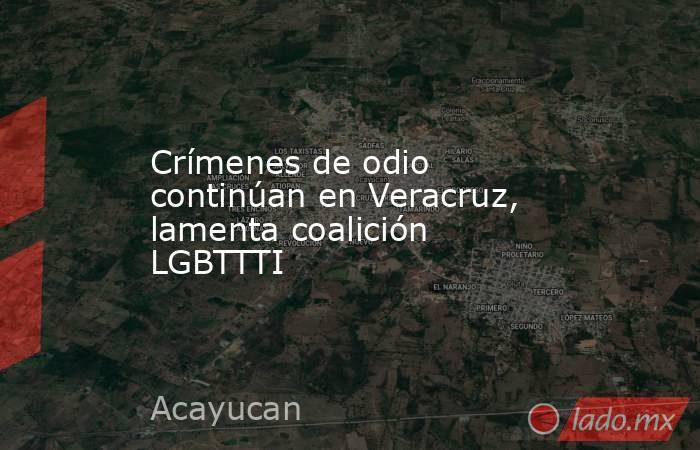Crímenes de odio continúan en Veracruz, lamenta coalición LGBTTTI. Noticias en tiempo real