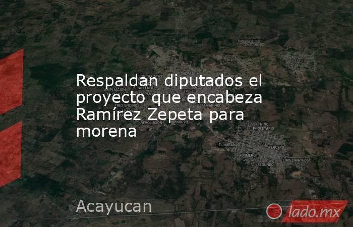 Respaldan diputados el proyecto que encabeza Ramírez Zepeta para morena. Noticias en tiempo real