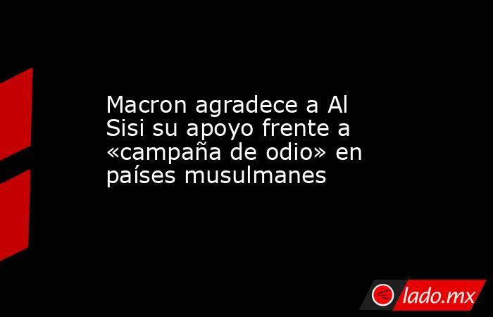 Macron agradece a Al Sisi su apoyo frente a «campaña de odio» en países musulmanes. Noticias en tiempo real