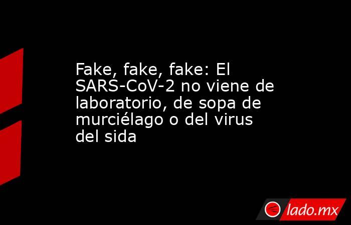 Fake, fake, fake: El SARS-CoV-2 no viene de laboratorio, de sopa de murciélago o del virus del sida. Noticias en tiempo real
