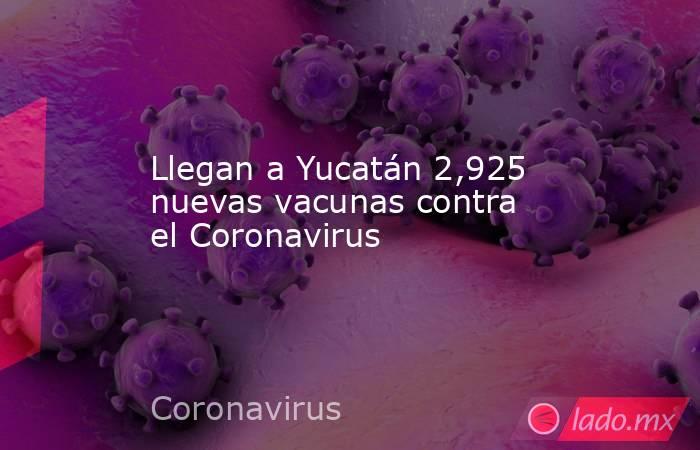 Llegan a Yucatán 2,925 nuevas vacunas contra el Coronavirus. Noticias en tiempo real