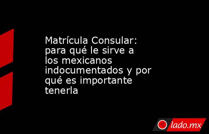 Matrícula Consular: para qué le sirve a los mexicanos indocumentados y por qué es importante tenerla. Noticias en tiempo real