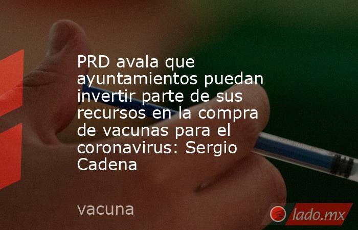 PRD avala que ayuntamientos puedan invertir parte de sus recursos en la compra de vacunas para el coronavirus: Sergio Cadena. Noticias en tiempo real