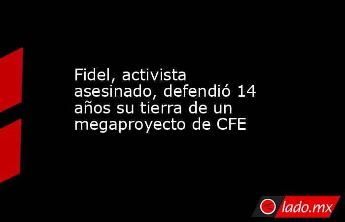 Fidel, activista asesinado, defendió 14 años su tierra de un megaproyecto de CFE. Noticias en tiempo real