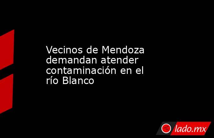 Vecinos de Mendoza demandan atender contaminación en el río Blanco. Noticias en tiempo real
