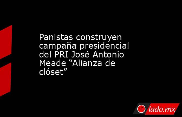 Panistas construyen campaña presidencial del PRI José Antonio Meade “Alianza de clóset”. Noticias en tiempo real