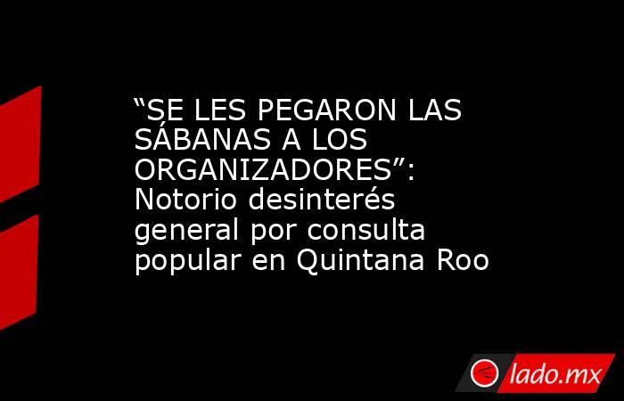 “SE LES PEGARON LAS SÁBANAS A LOS ORGANIZADORES”: Notorio desinterés general por consulta popular en Quintana Roo. Noticias en tiempo real
