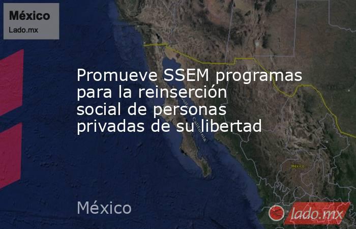 Promueve SSEM programas para la reinserción social de personas privadas de su libertad. Noticias en tiempo real