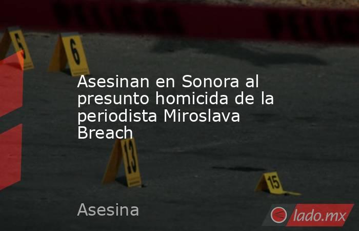Asesinan en Sonora al presunto homicida de la periodista Miroslava Breach. Noticias en tiempo real