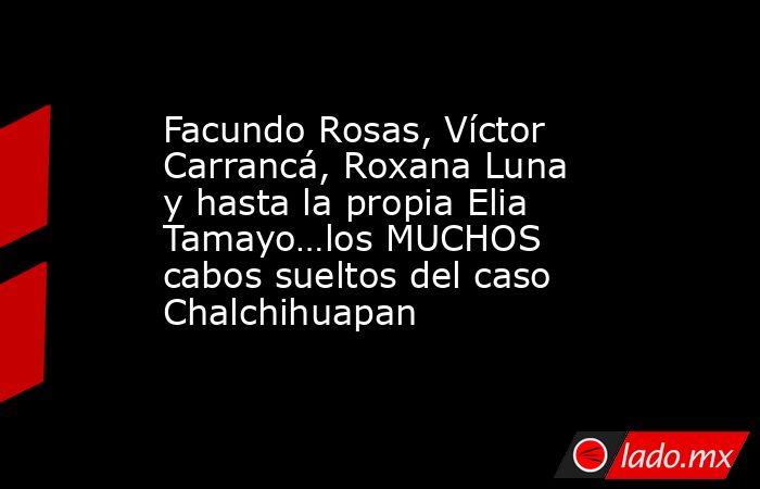 Facundo Rosas, Víctor Carrancá, Roxana Luna y hasta la propia Elia Tamayo…los MUCHOS cabos sueltos del caso Chalchihuapan. Noticias en tiempo real