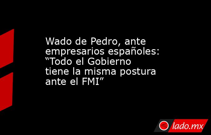 Wado de Pedro, ante empresarios españoles: “Todo el Gobierno tiene la misma postura ante el FMI”. Noticias en tiempo real