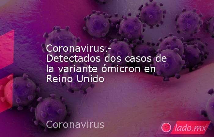 Coronavirus.- Detectados dos casos de la variante ómicron en Reino Unido. Noticias en tiempo real