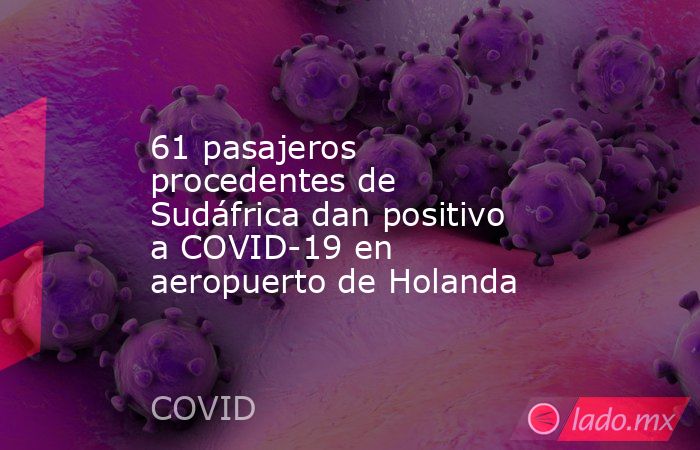 61 pasajeros procedentes de Sudáfrica dan positivo a COVID-19 en aeropuerto de Holanda. Noticias en tiempo real