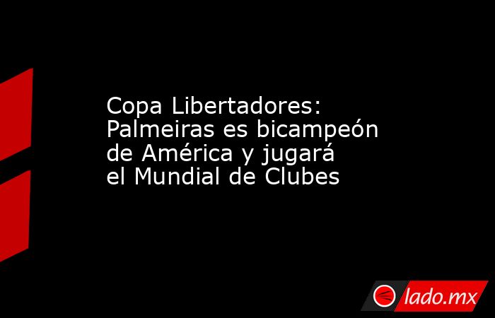 Copa Libertadores: Palmeiras es bicampeón de América y jugará el Mundial de Clubes. Noticias en tiempo real