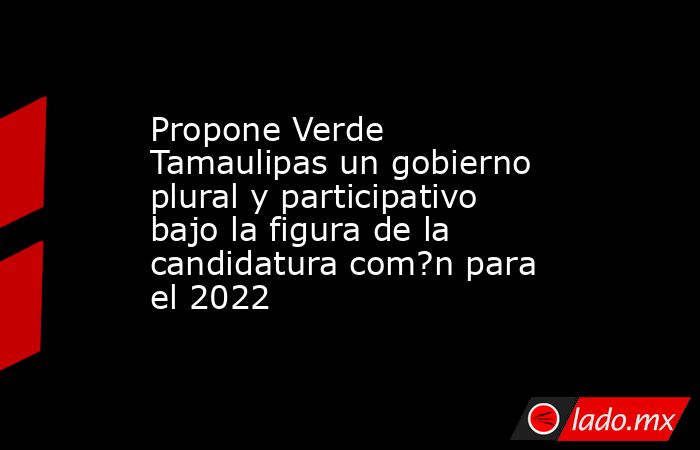 Propone Verde Tamaulipas un gobierno plural y participativo bajo la figura de la candidatura com?n para el 2022. Noticias en tiempo real