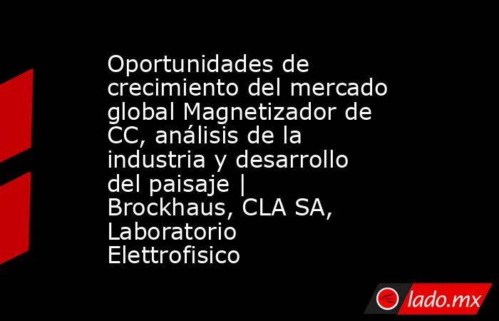 Oportunidades de crecimiento del mercado global Magnetizador de CC, análisis de la industria y desarrollo del paisaje | Brockhaus, CLA SA, Laboratorio Elettrofisico. Noticias en tiempo real