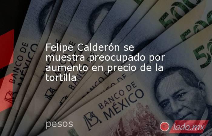 Felipe Calderón se muestra preocupado por aumento en precio de la tortilla. Noticias en tiempo real